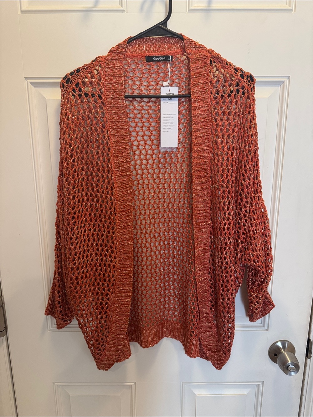 Rust orange lacy cardigan
